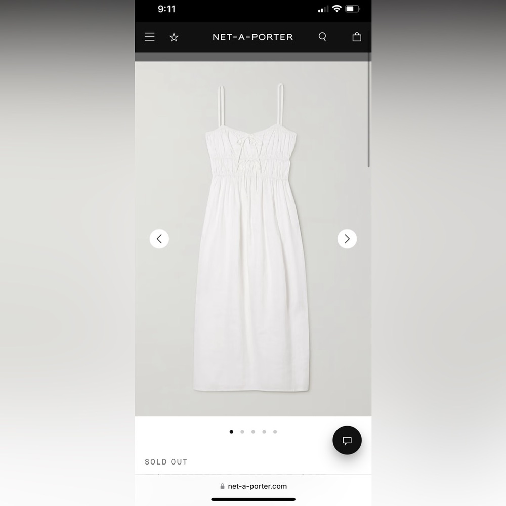 Faithful the brand Francesca white linen midi dress